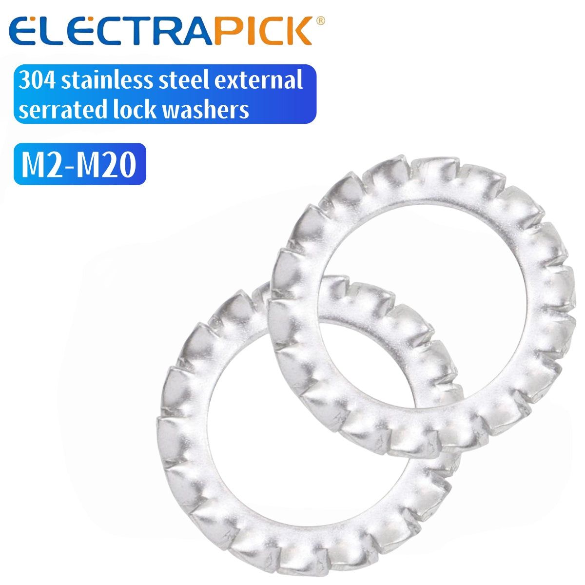ELECTRAPICK 304 stainless steel external serrated lock washers