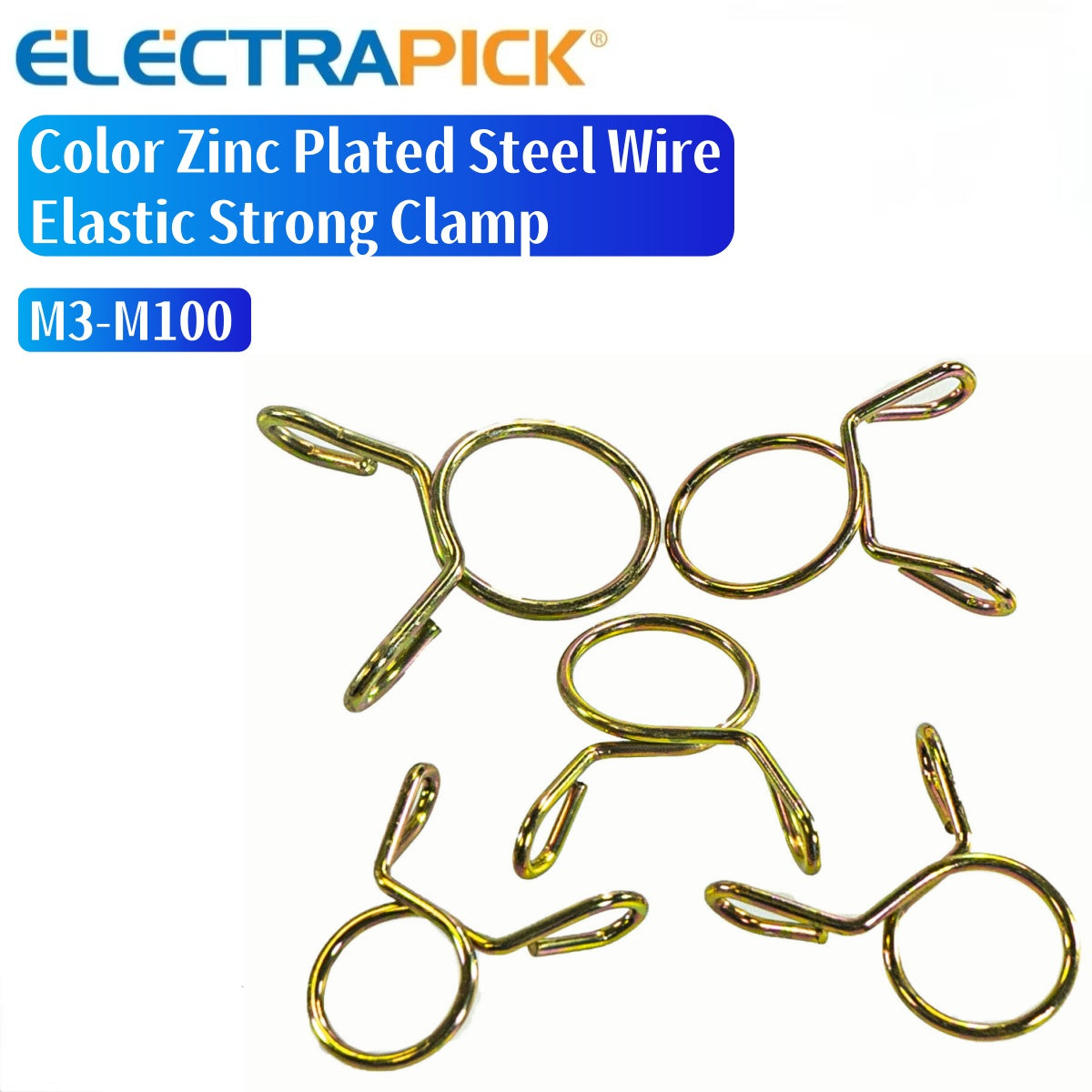 ELECTRAPICK Color Zinc Plated Steel Wire Elastic Strong Clamp