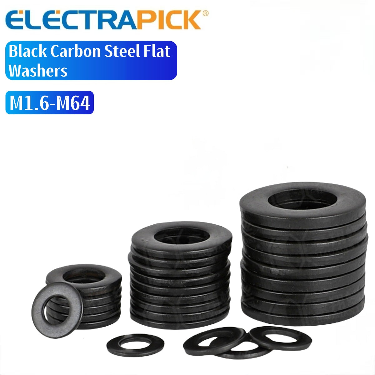 ELECTRAPICK Black Carbon Steel Flat Washers