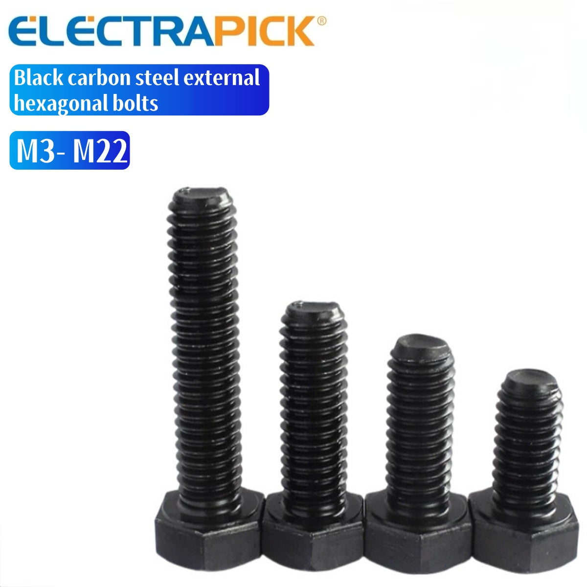 ELECTRAPICK Black carbon steel external hexagonal bolts