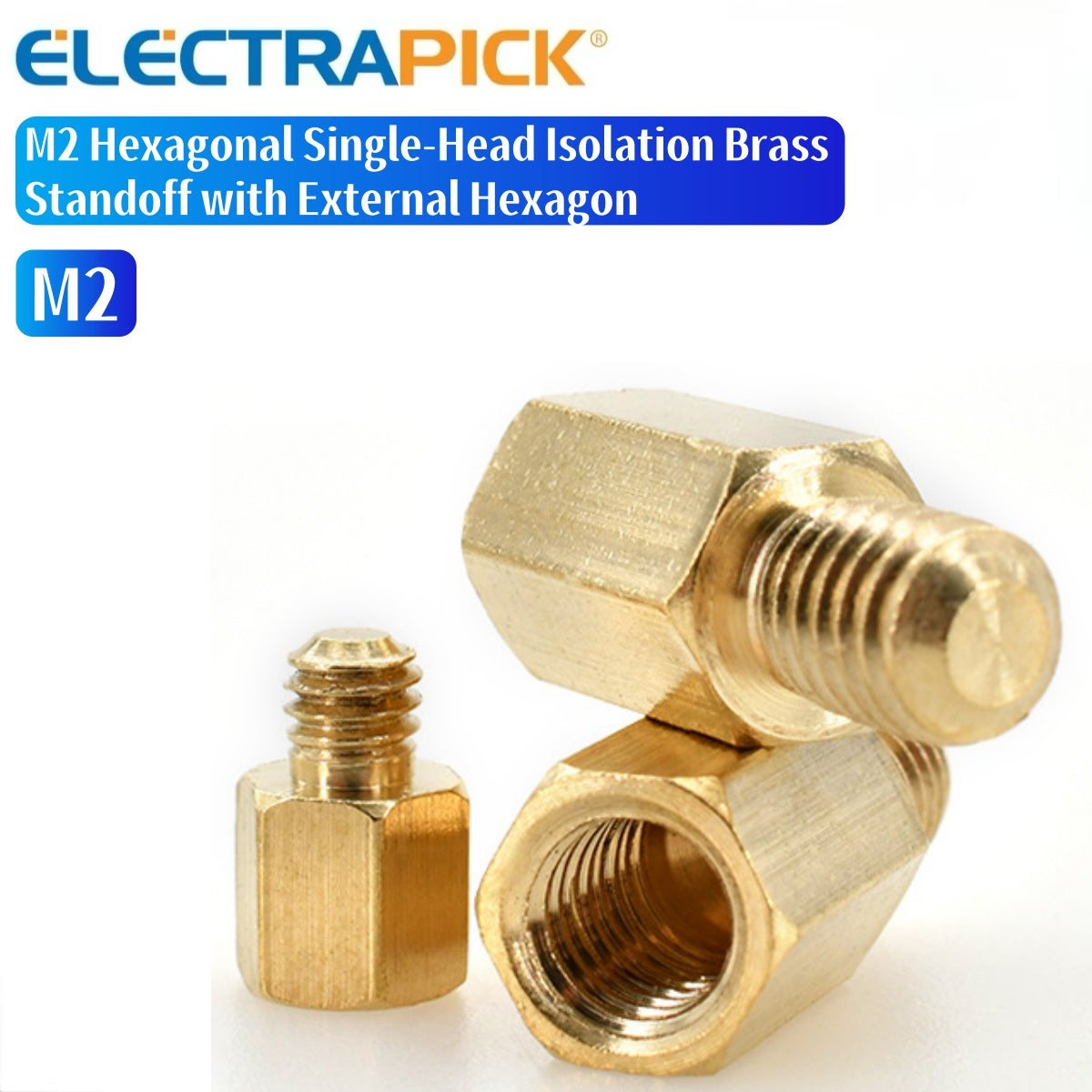 ELECTRAPICK M2 Hexagonal Single-Head Isolation Brass Standoff with External Hexagon