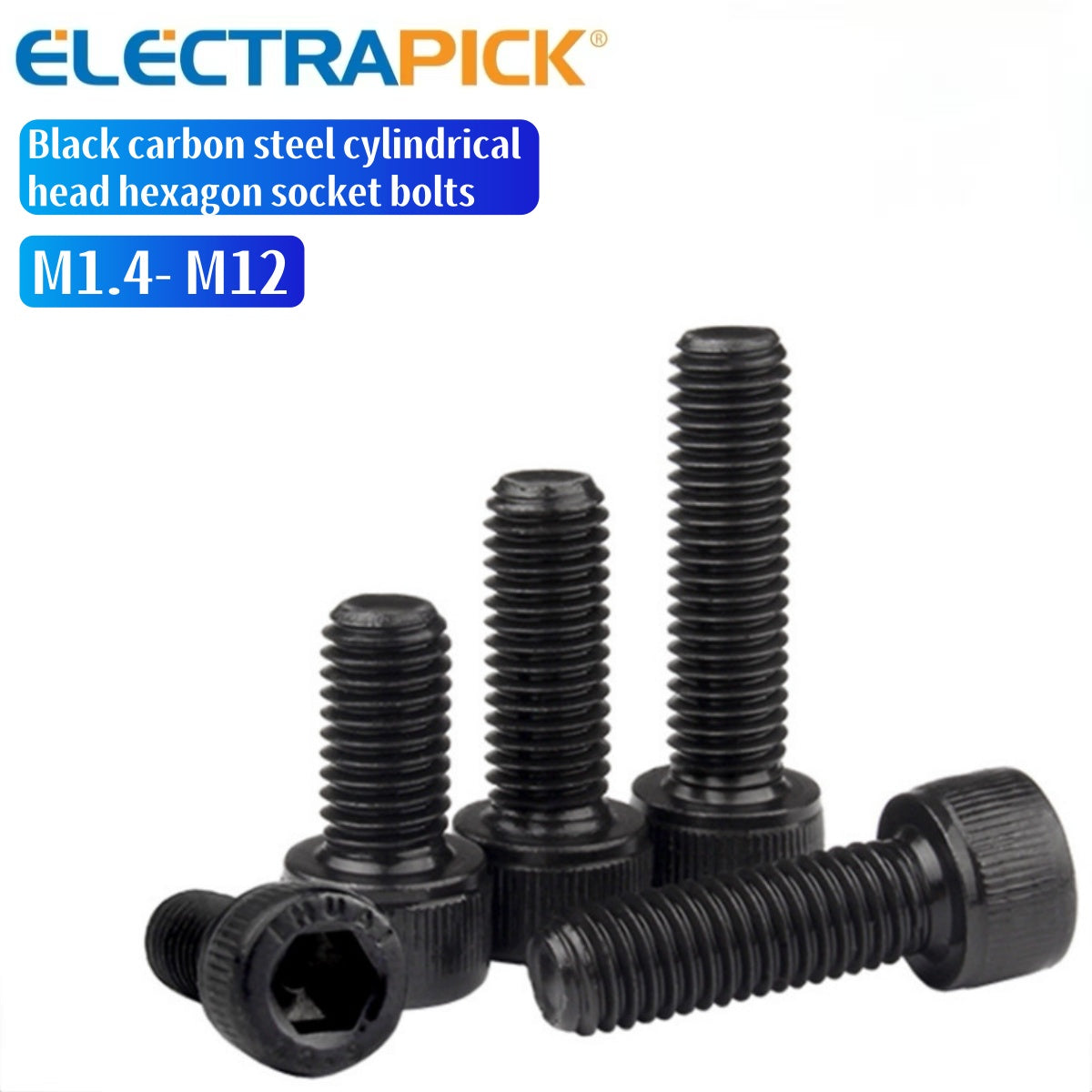 Electrapick Black carbon steel cylindrical head hexagon socket bolts