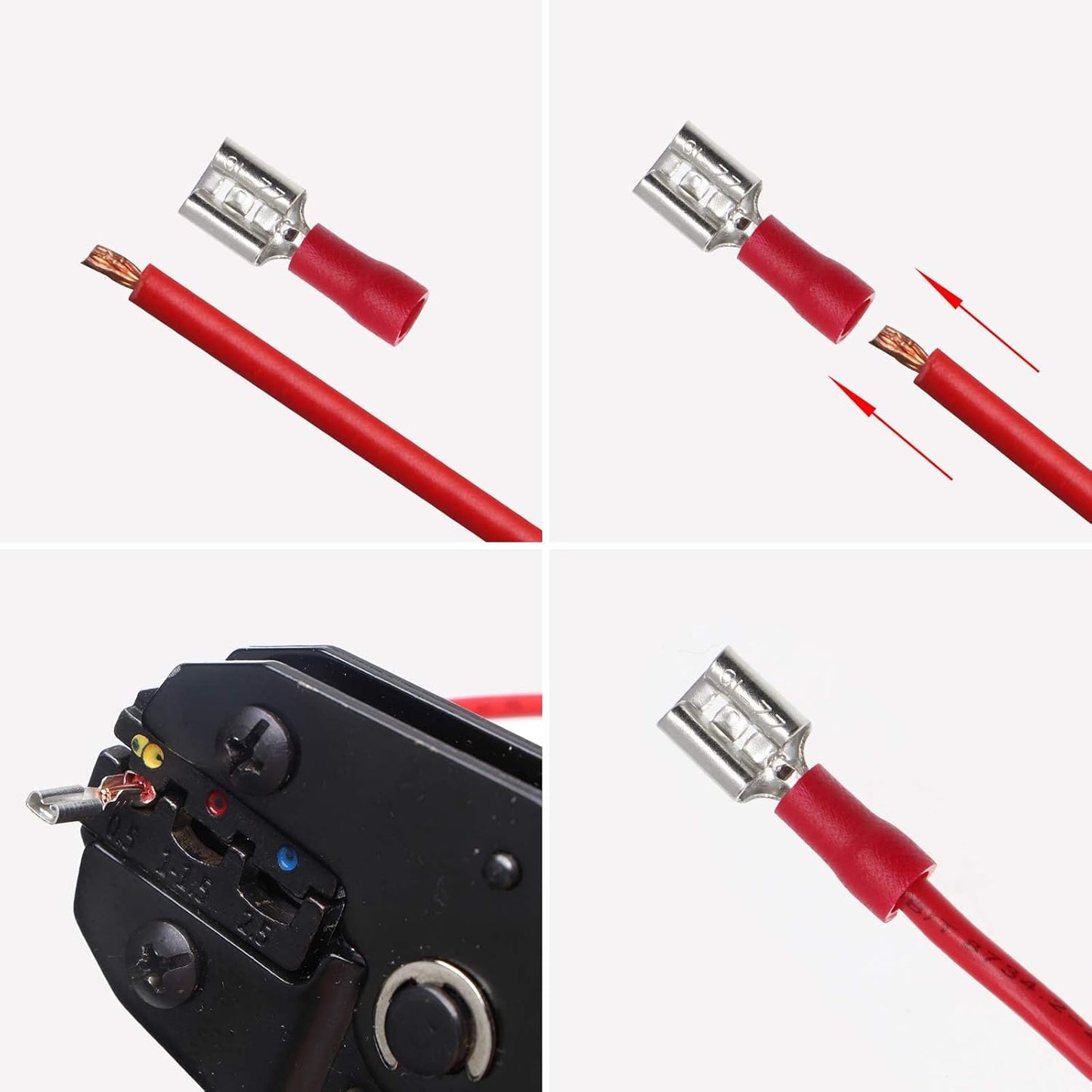 ELECTRAPICK 350Pcs Crimp Connectors, Electrical Connectors Insulated Crimp Ring/Male/Female/Bullet Butt Splice Terminal Connectors 0.5-1.5/1.5-2.5/4-6mm² Wire Terminal Connectors Assortment Kit