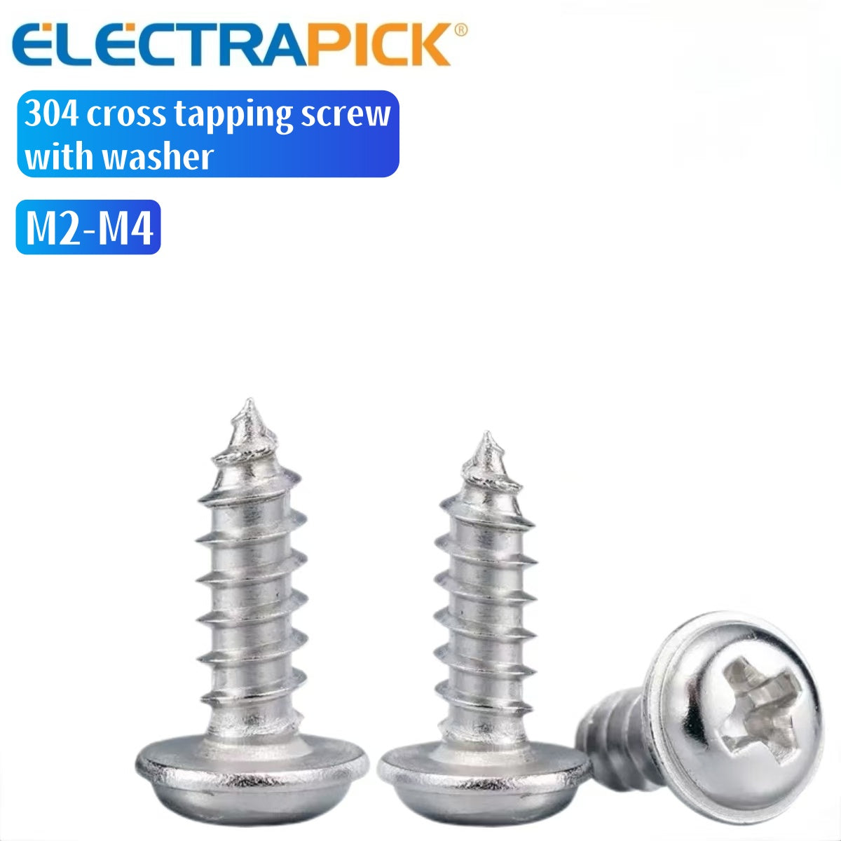 ELECTRAPICK 304 cross tapping screw with washer M2-M4