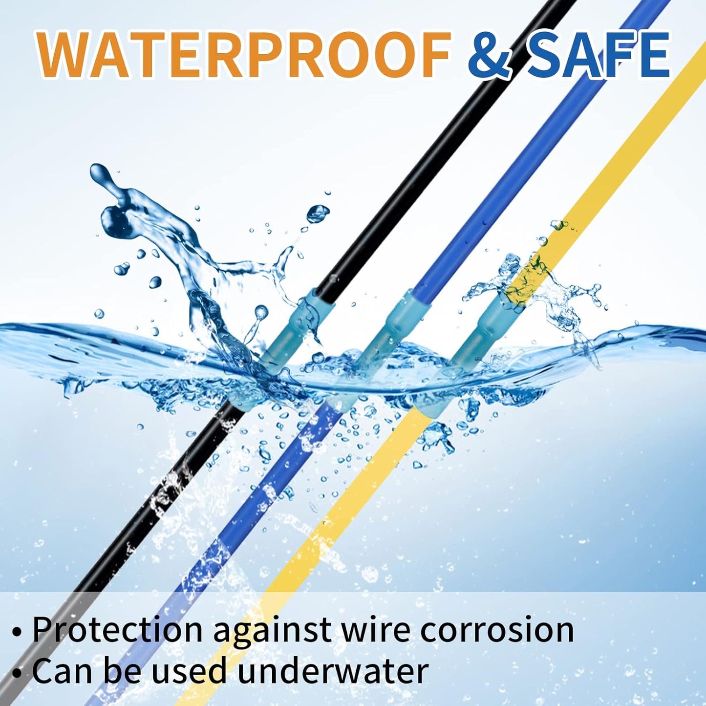 Heat Shrink Wire Connector Butt Terminals Kit, 200PCS Crimp Connectors Waterproof Insulated Electrical Terminals Marine Automotive Cable Electrapick (3 Colors / 3 Sizes)