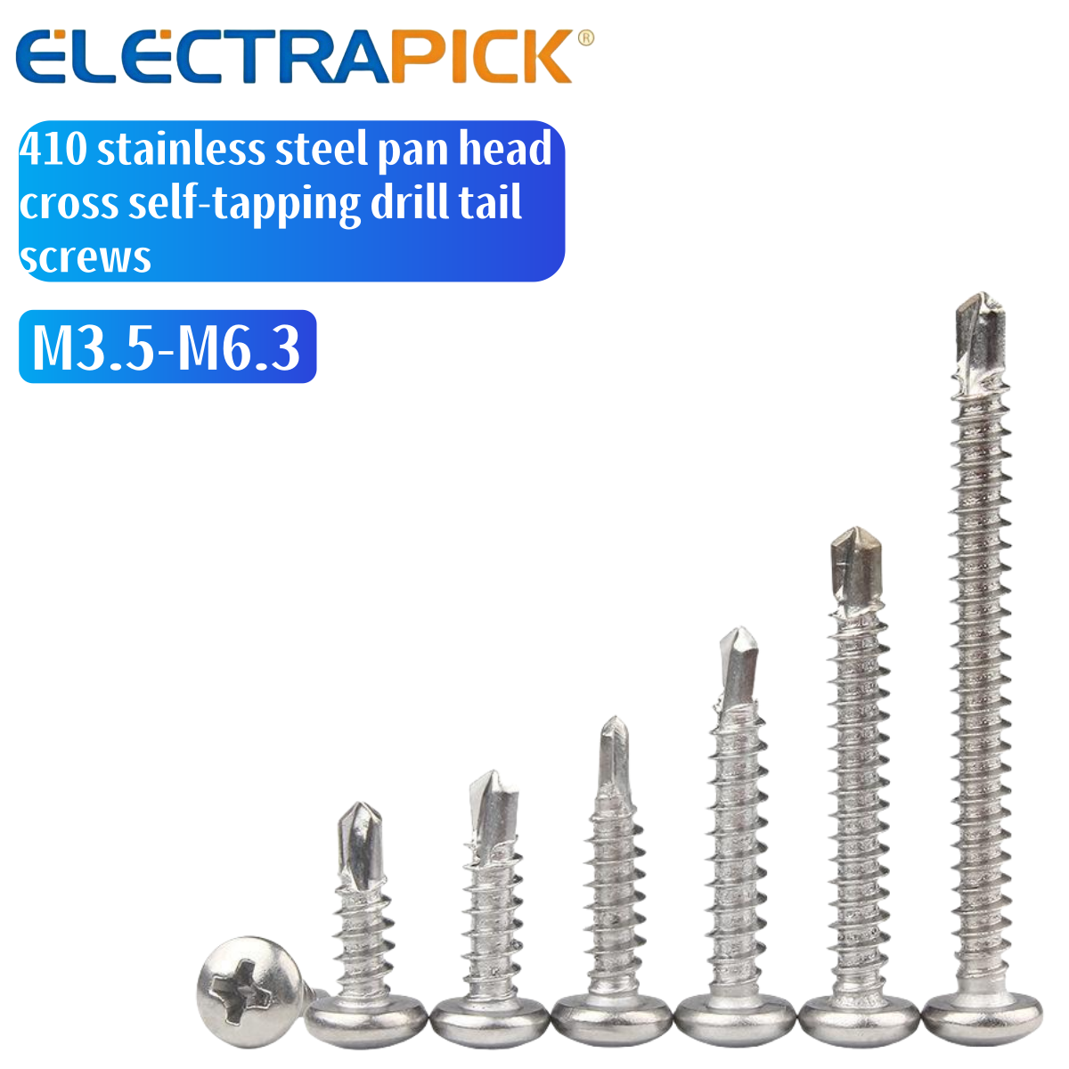 ELECTRAPICK 410 stainless steel pan head cross self-tapping drill tail screws