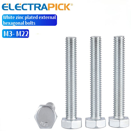 ELECTRAPICK White zinc plated external hexagonal bolts