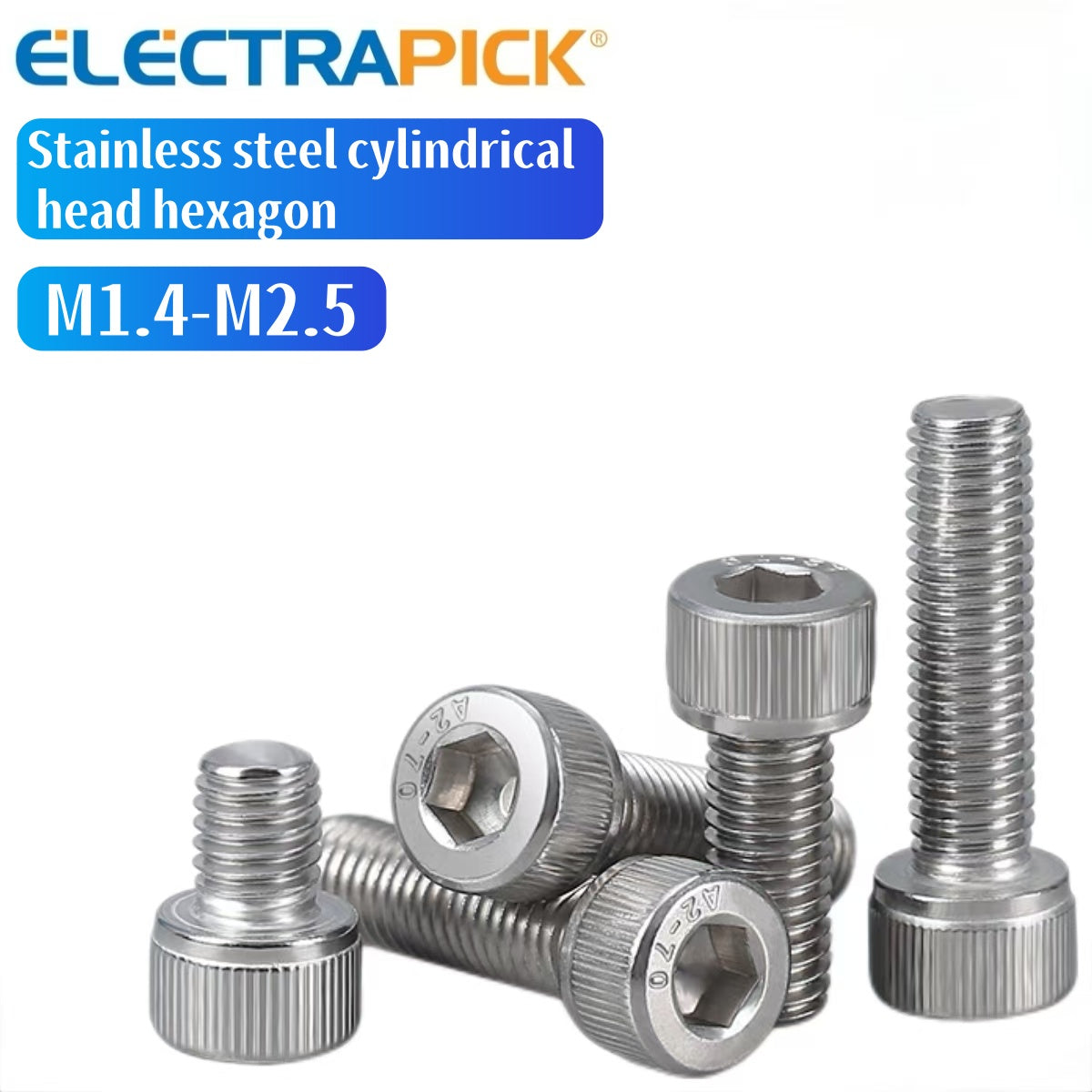 Electrapick Stainless steel cylindrical head hexagon M1.4-M2.5