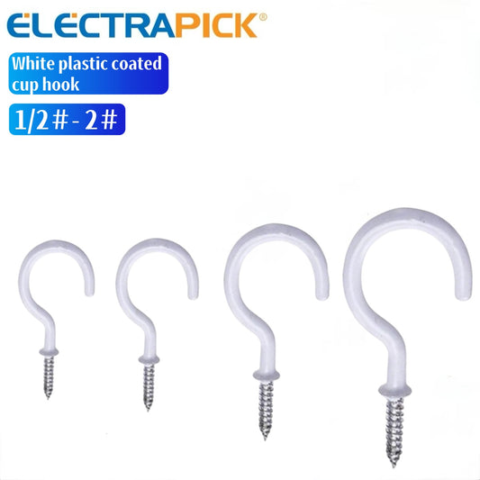 ELECTRAPICK White plastic coated cup hook