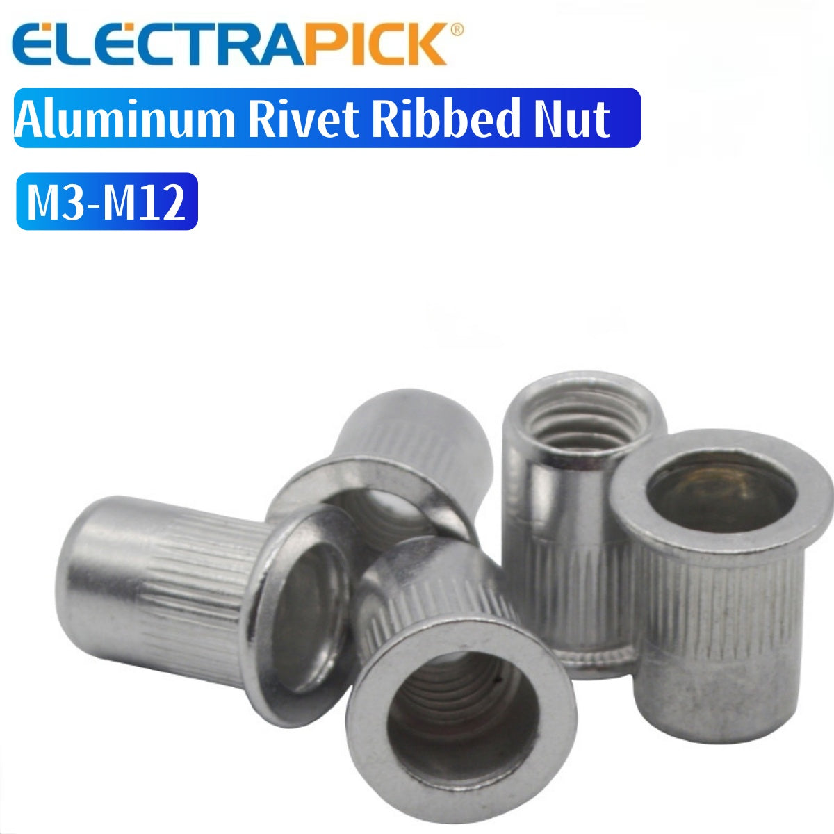 ELECTRAPICK  Aluminum Rivet Ribbed Nut