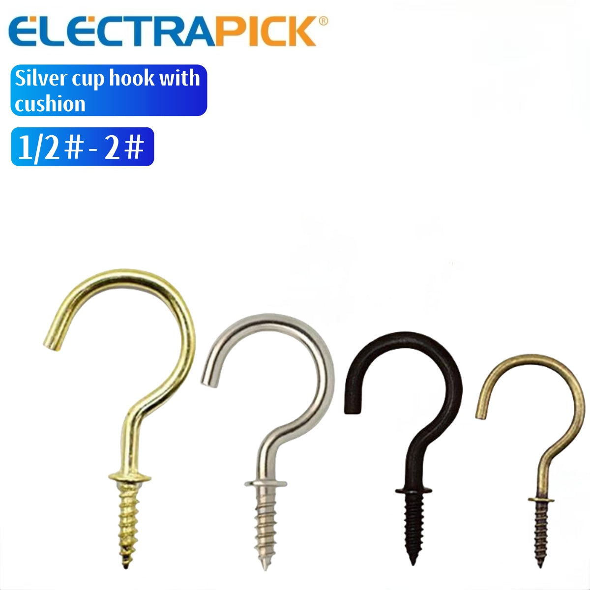 ELECTRAPICK Silver cup hook with cushion