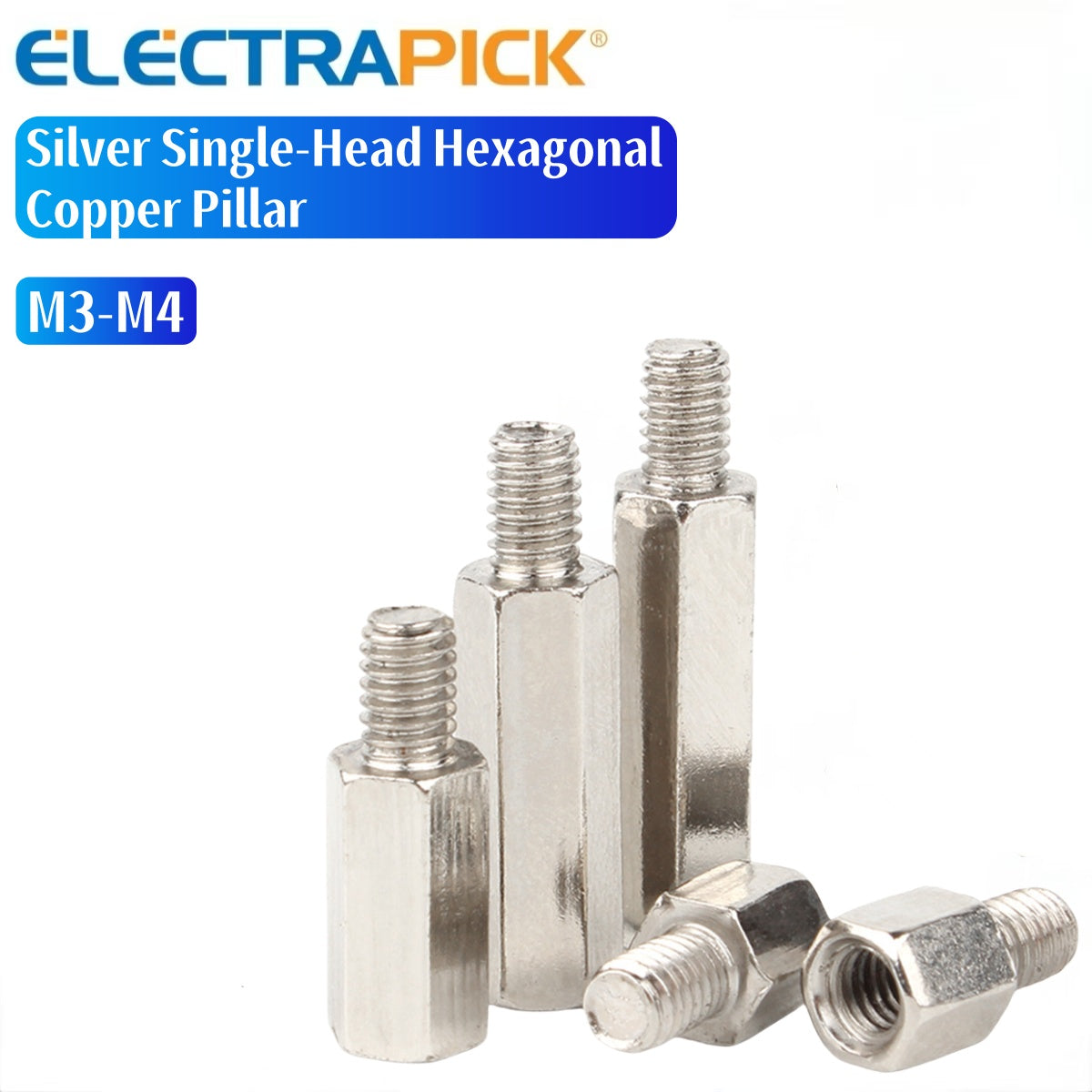 ELECTRAPICK Silver Single-Head Hexagonal Copper Pillar
