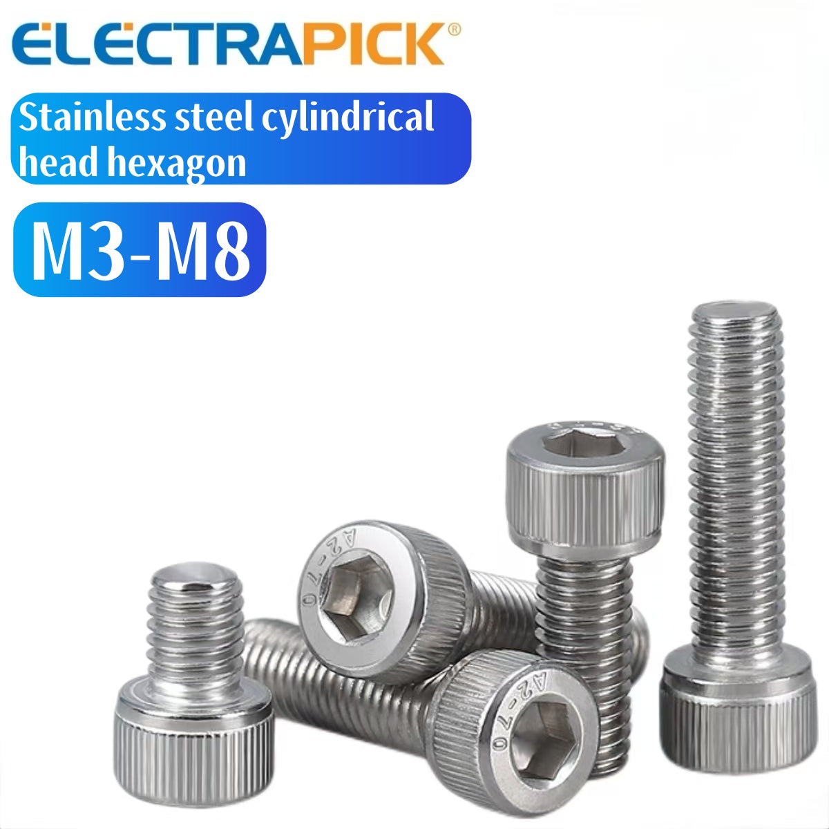 Electrapick Stainless steel cylindrical head hexagon M3-M8