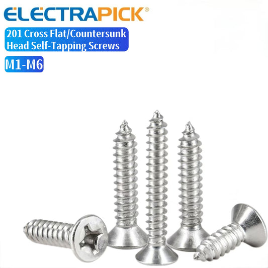 ELECTRAPICK 201 Cross Flat Countersunk Head Self-Tapping Screws