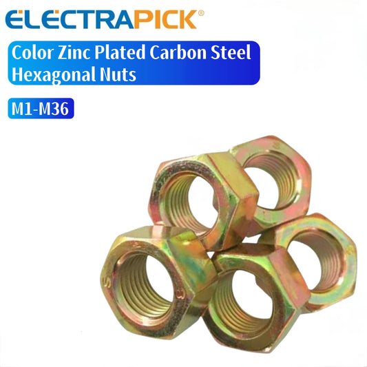 ELECTRAPICK Color Zinc Plated Carbon Steel Hexagonal Nuts