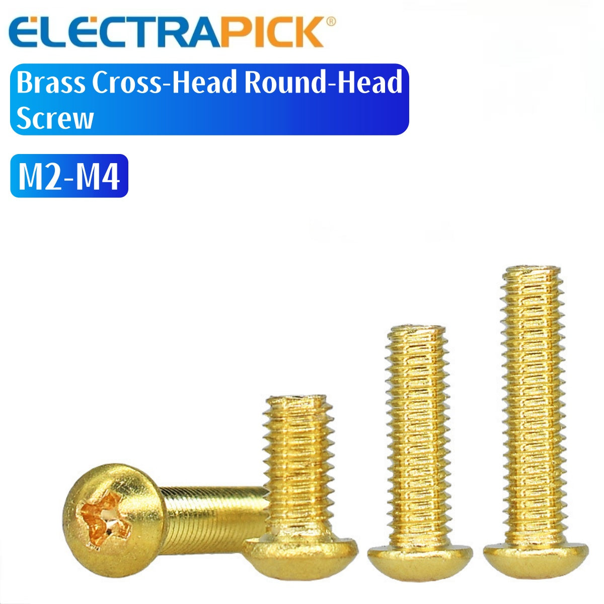 ELECTRAPICK M2-M4 Brass Cross-Head Round-Head Screw