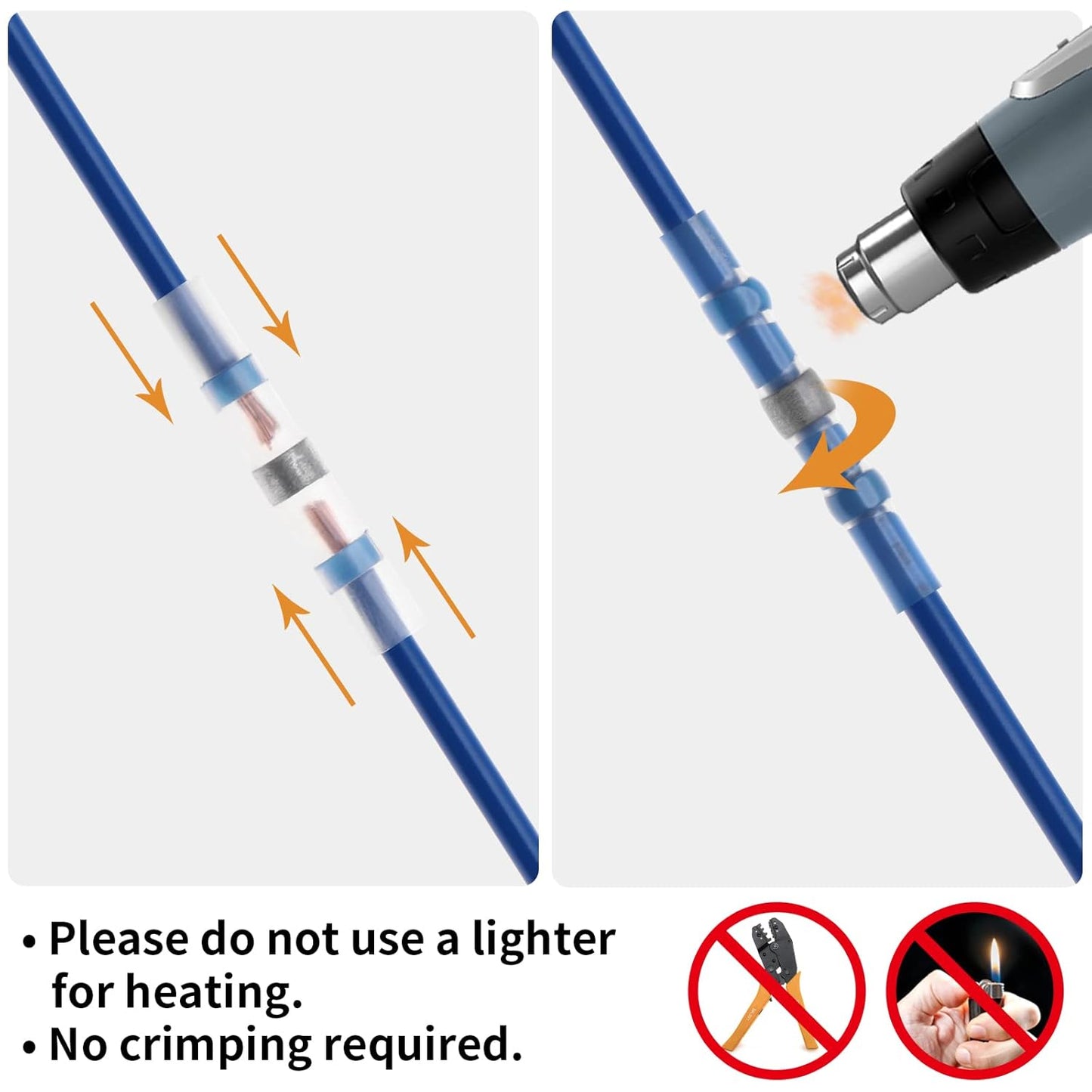 electrapick Solder Seal Wire Connectors, 180 PCS Waterproof Heat Shrink Butt Connectors, Electrical Wire Terminals, Marine Insulated Butt Splices