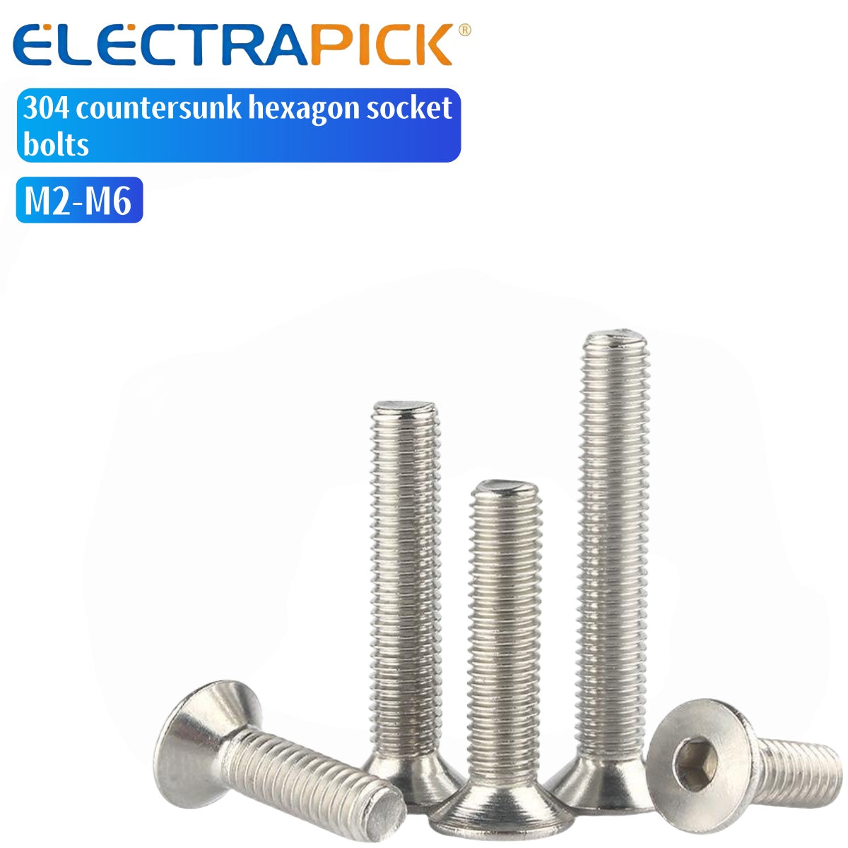 ELECTRAPICK 304 Countersunk hexagon socket bolts M2-M6